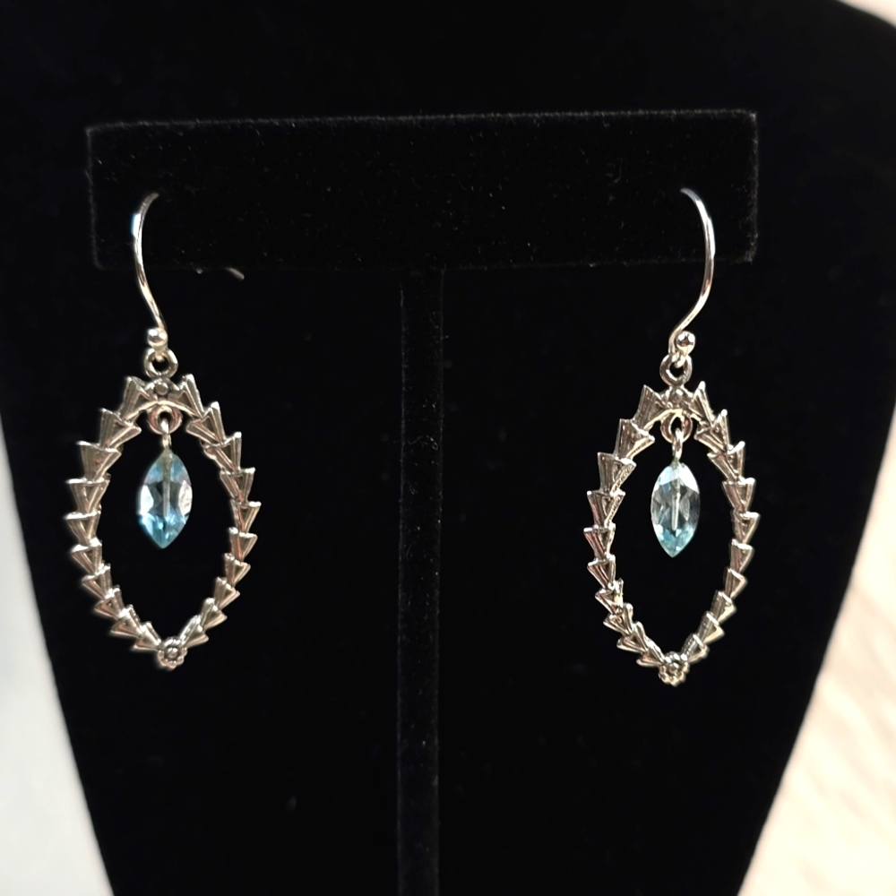 Blue Topaz Sterling Silver Earrings